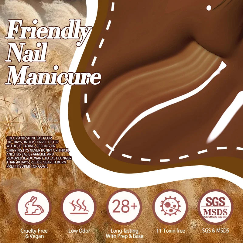 BORN PRETTY Fall Gel Nail Polish 10ml Orange Nude Brown Gel Nail Polish Halloween Nails Coral Orange Gel Varnish Manicure DIY