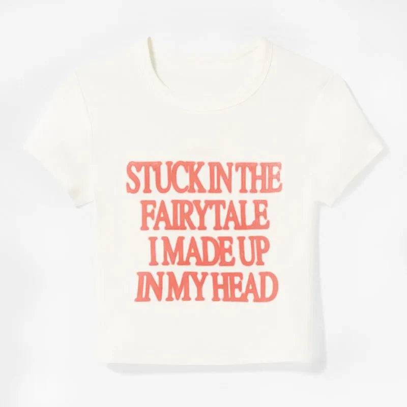 2023 New Y2K Women Letter Print Tops Women Tshirt American Retro Fashion Slim Causal Short Sleeve Crop Sexy Tops Navel Clothes