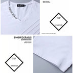 BROWON Summer Fashion T-shirt Men Short Sleeve V-neck Cotton Regular Fit Plus Size Men Casual T-shirt 5XL