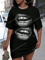 2025 Summer New Women T-Shirt Dress Loose Casual NEW YORK Printed O-Neck Lady Short Sleeve Pullover Dresses Women Clothing