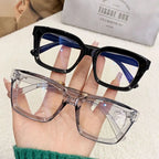 2024 Oversized Square Glasses Anti Blue Light Glasses Large Frame Myopia Glasses Flat Light Glasses Transparent Eyeglasses