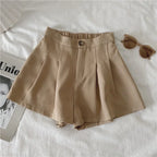 Casual White Women's Shorts 2024 New Summer Thin High-waisted Slimming A- line Wide-legged Hot Pants Petite Size