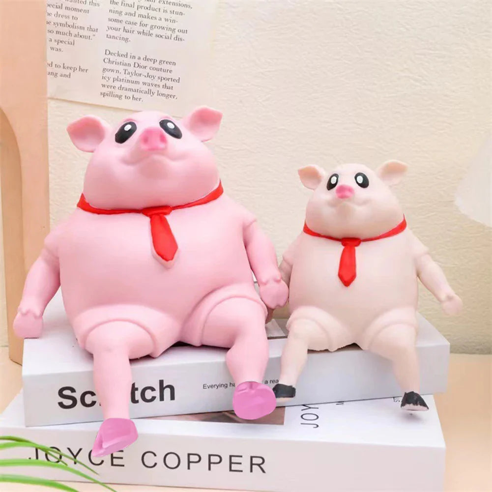 Cartoon Toy Pig Stretch Creative Sensory Toy Rebound Pig Stress Relief Toy Funny Squeeze Soft Pig Toy for Girls Boys