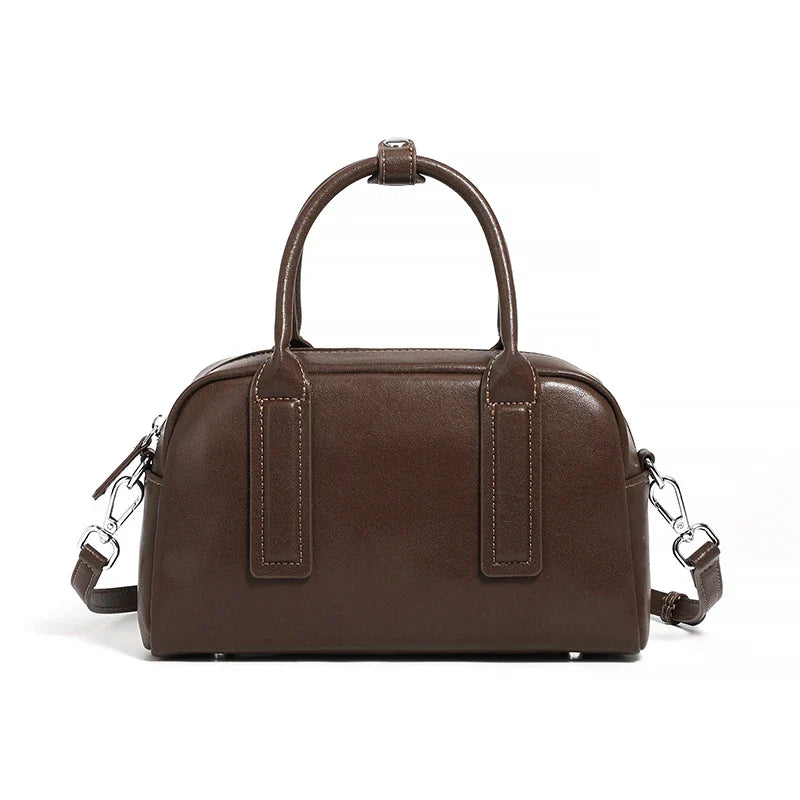 Burminsa Vintage Genuine Leather Pillow Small Shoulder Bags For Women 2025 Luxury Designer Crossbody Purses Tote Ladies Handbags