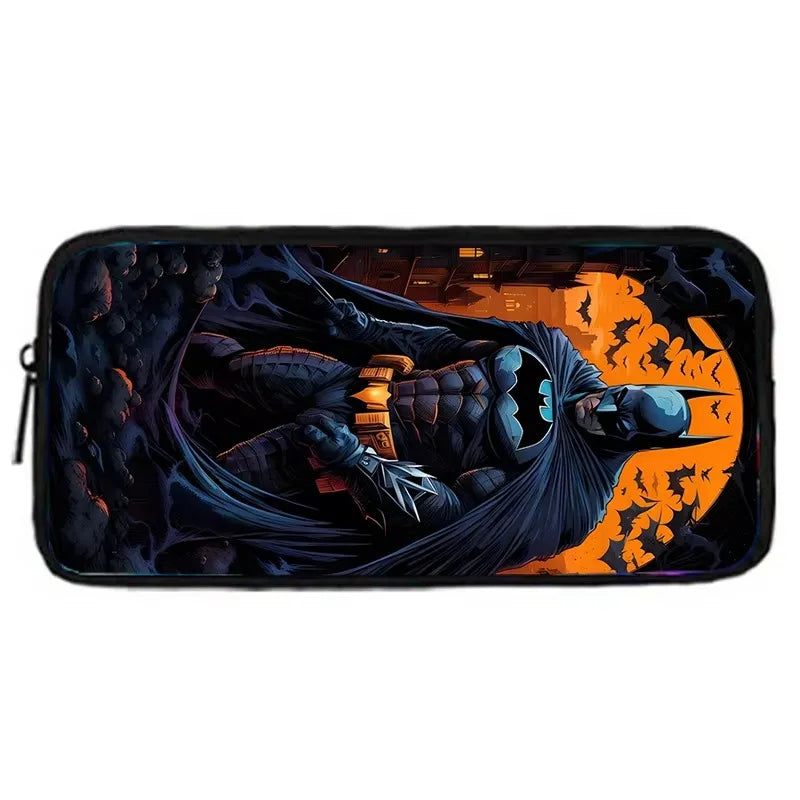 Child Superhero Batmans School Backpack with Lunch Bags ,Pencil Bags ,School Bags for Boys Girls Best Gift