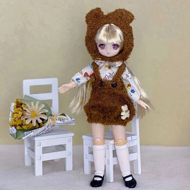 30cm Two-dimensional Doll Comic Face 1/6 Bjd Doll or Dress Up Clothes Children's Girl Birthday Gift Toys Kids Toys