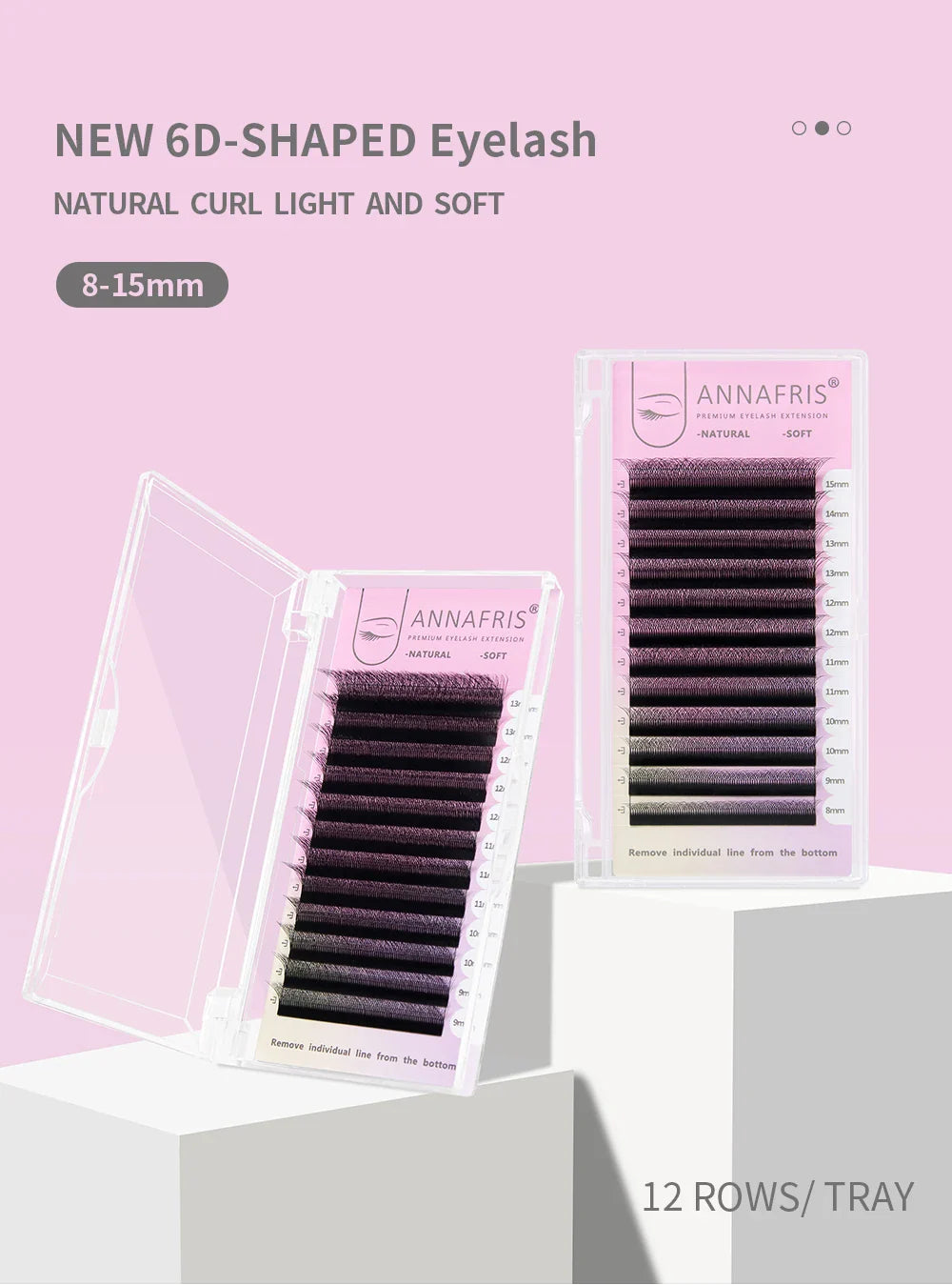 ANNAFRIS W Shape 6D Volume Eyelash Extension False Mink Soft Natural Premade Fans Lash 6D W Shaped Easy Faning Eyelashes