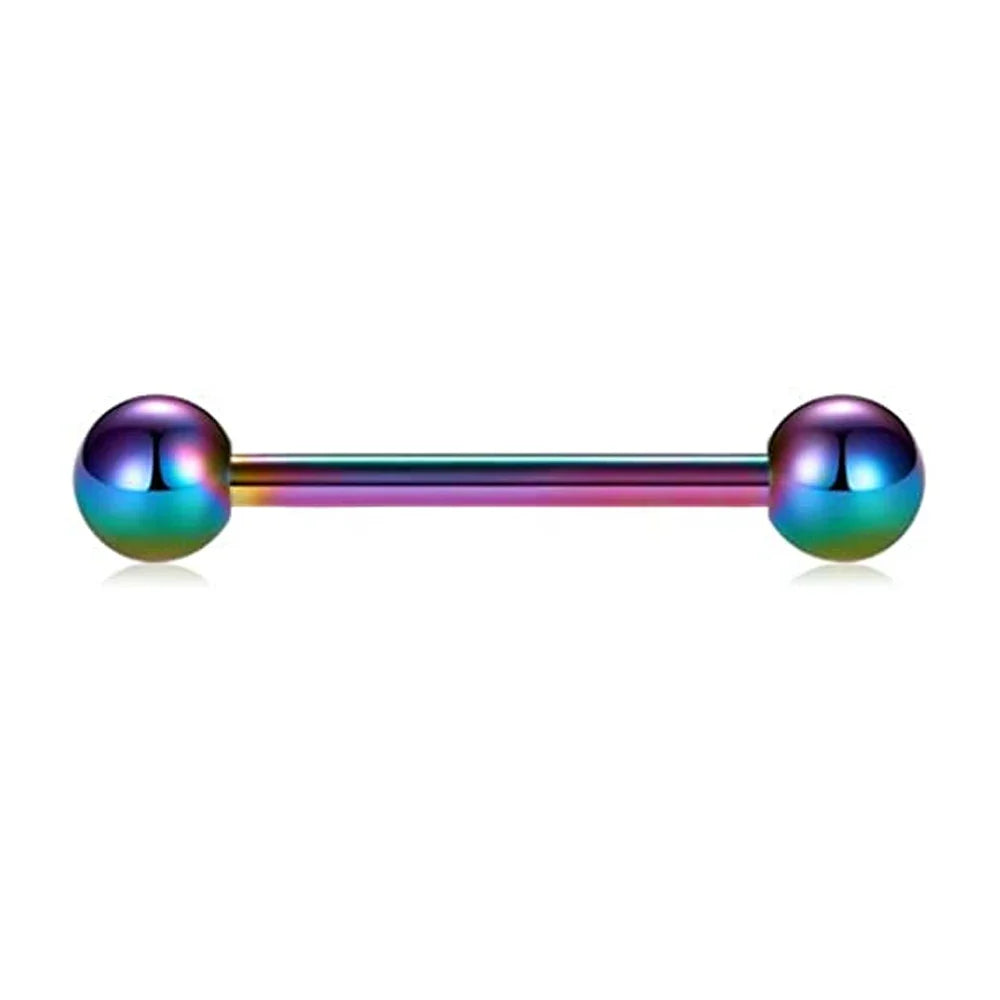 1PCS/4PCS Nipple Tongue Rings Straight Barbell 14G Stainless Steel Belly Button Rings Nipplerings Body Piercing Jewelry Purple