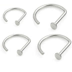 ASTM F136 Titanium PIERC D Shape Nose Ring Nostril Piercing Hoop Septum Rings Bar Pin Nose Lip Studs Body Jewelry Wholesale