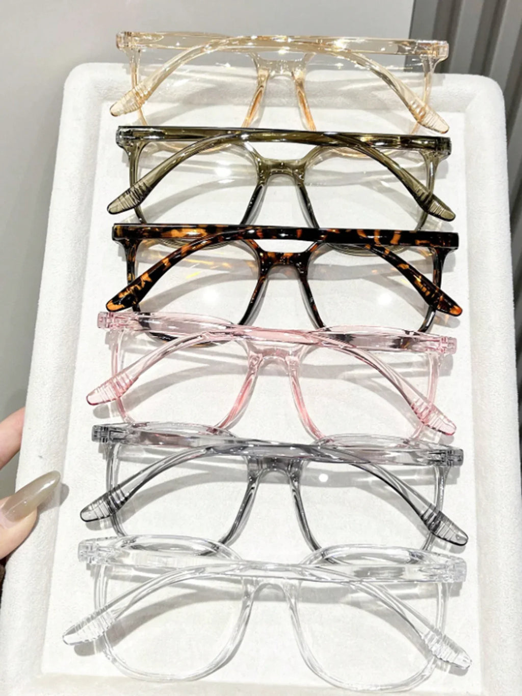 1Pc/3Pcs/4Pcs/6Pcs European and American Classic Popular Square Frame Glasses Set Men's and Women's Fashion Glasses