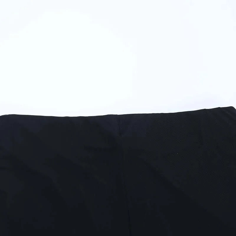American Fashion Gothic Style Mesh Black Silk Sexy Trousers Suit Women's Summer Street Hip-hop Y2K Black Flared Pants
