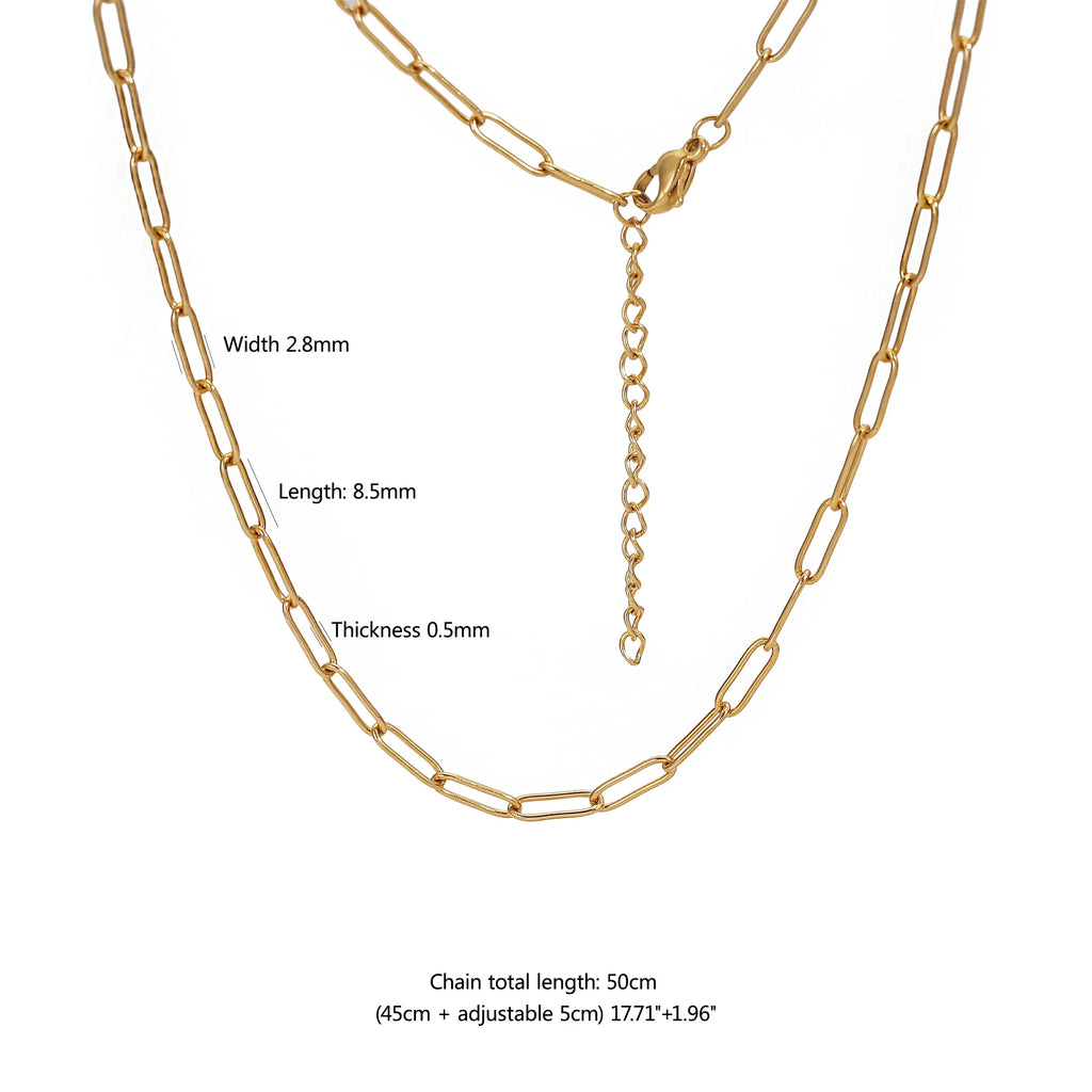 5pcs 45+5cm plated Gold Stainless Steel Link Chains Oval Bulk Necklaces Jewelry Adjustable Chains Wholesale Chokers DIY Crafts