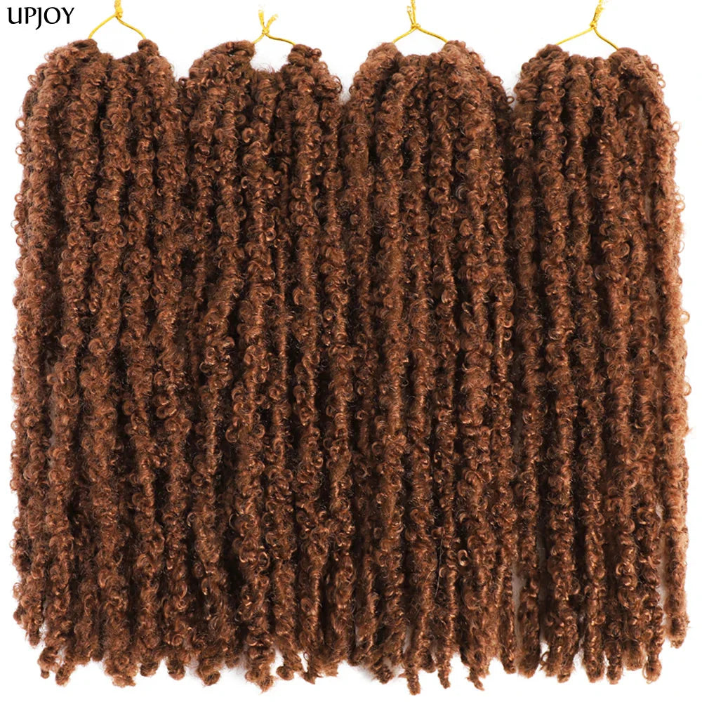 Butterfly Locs Crochet Hair 12 inch Handmade Butterfly Soft Locs Crochet Hair Extensions Synthetic Braiding Hair 12Strands/pack