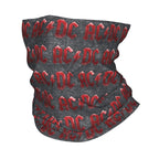 Custom Black AC DC Logo Camouflage Heavy Metal Band Bandana Neck Warmer Women Men Winter Hiking Ski Scarf Gaiter  Face Cover