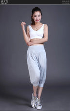 1pcs/lot woman modal yoga pants female summer solid belly dancing calf length pants