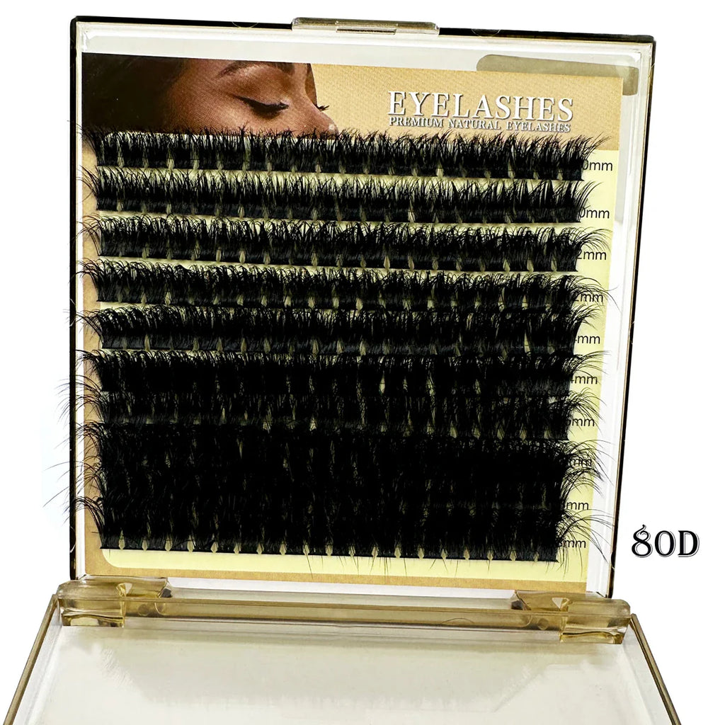 1boxes196/280 Cluster Lashes 5D Fluffy Thick Eyelash Extension D Volume Mixed 8-20MM Tray Faux Mink Lashes Lash Extension Makeup