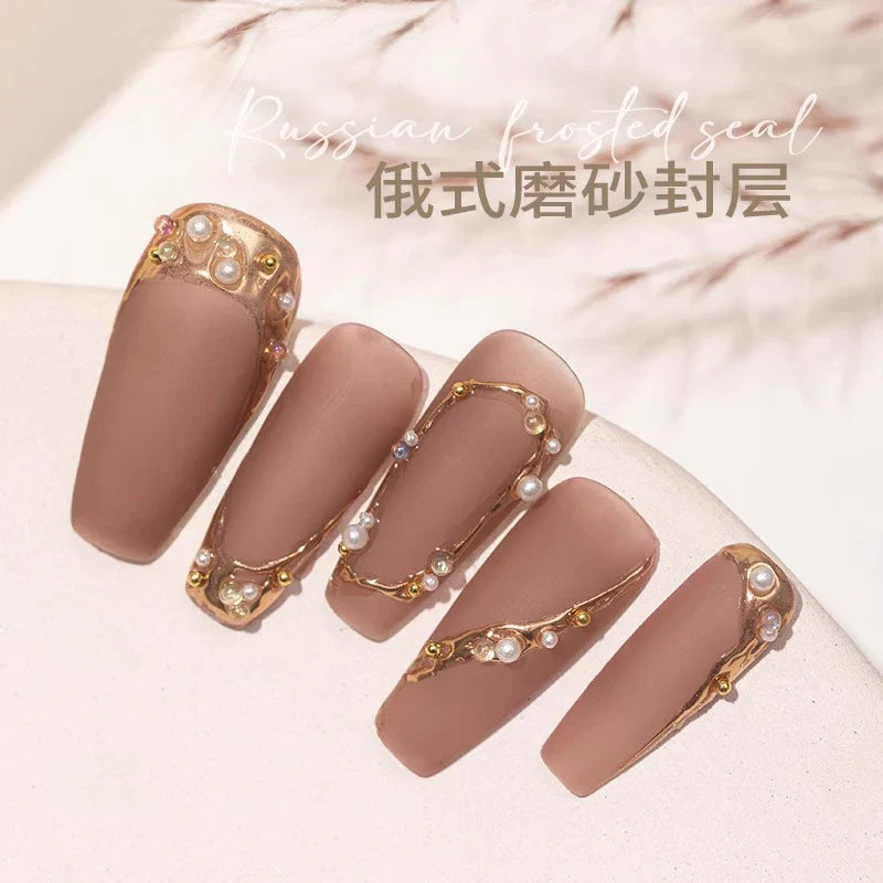 AS GEL Russian Matte Top Coat UV Gel Nail Polish 15ML Frosted Non Stick Powder Mat Top Coat No Wipe Semi Permanent Seal Gels