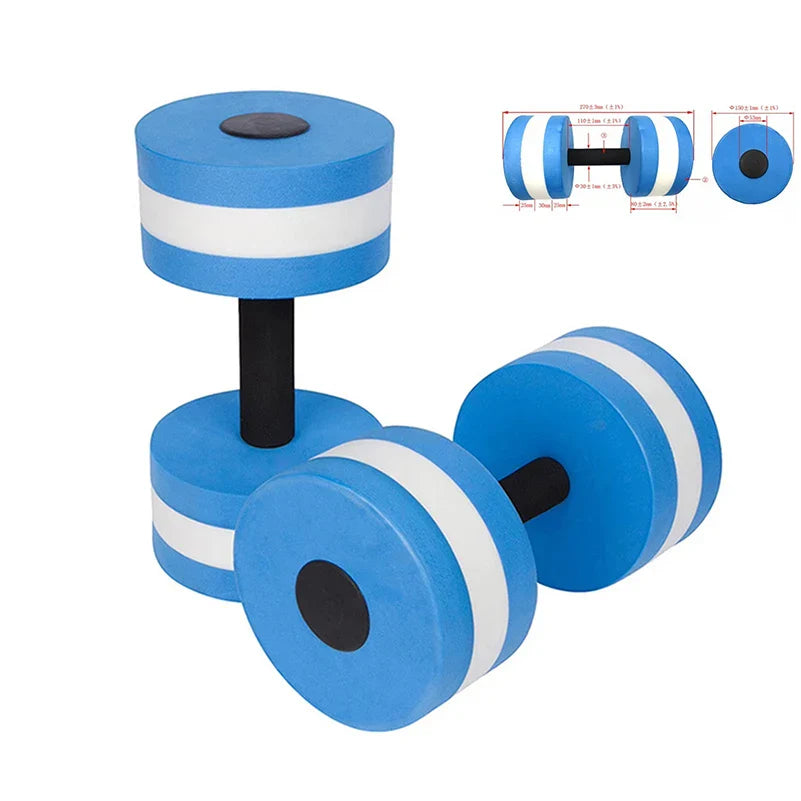 2pcs EVA Water Foam Floating Dumbbell Swimming Pool Water Weight Aerobics Automatic Float Aquatic Barbell Swim Fitness Dumbbell