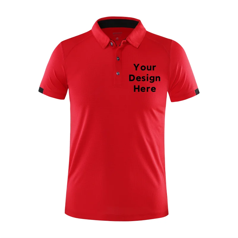 8 Colors Quick-Drying Breathable Sports Polo Shirt Custom Logo Print Embroidery Design Company Brand Tops S-4xl