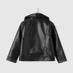 Baby Boys' Leather Jacket Spring and Autumn Children's PU Jacket Casual Motorcycle Jacket Girl Coat