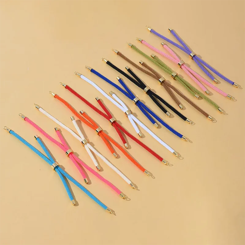 10Pcs Twisted Nylon Cords Bracelet Adjustable Extension Tail Chain Connector For DIY Handmade Jewelry Making Accessories
