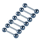 7pcs/lot Titanium Plated Piercing Tongue Rings Bars Girls 14G Tongue Piercing Barbells Stainless Steel Body Jewelry SD84