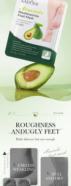 6 Pairs SADOER Fruits Foot Mask Moisturizing Foot Peeling Mask Exfoliating For Feet Spa Pedicure Exfoliant Feet Skin Care