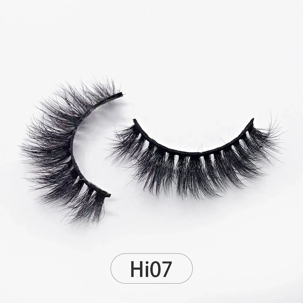 Dropshipping Reuseable Natural Long 12-15mm 3D Faux Mink Lashes Fluffy Volume False Eyelashes Cruelty Free Wispy Makeup Lashes