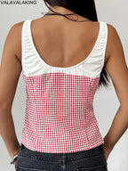 2025 Sexy Female Sleeveless Bodycon Strap Top Summer Women Hollow Patchwork Short Vest Lady Off Shoulder Clud Crop Tops Clothes