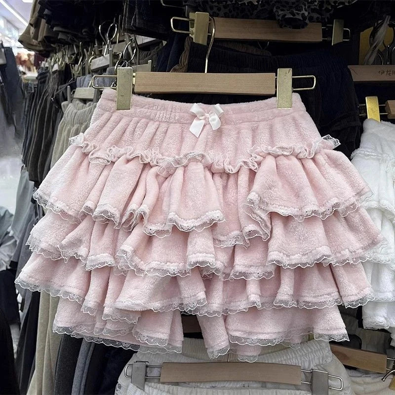 Gothic Y2k Elastic Waist Harajuku Y2k Short Skirt Women Hot Chick Chic Ruffle Subculture Skirts Design Retro Cake Skirt Lolita