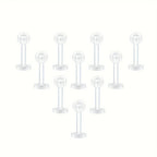 10~20pcs/Set Transparent Acrylic Bioflex Tragus Retainer Lip Studs Ear Helix Earring 6mm 8mm 10mm 12mm Body Piercing Jewelry