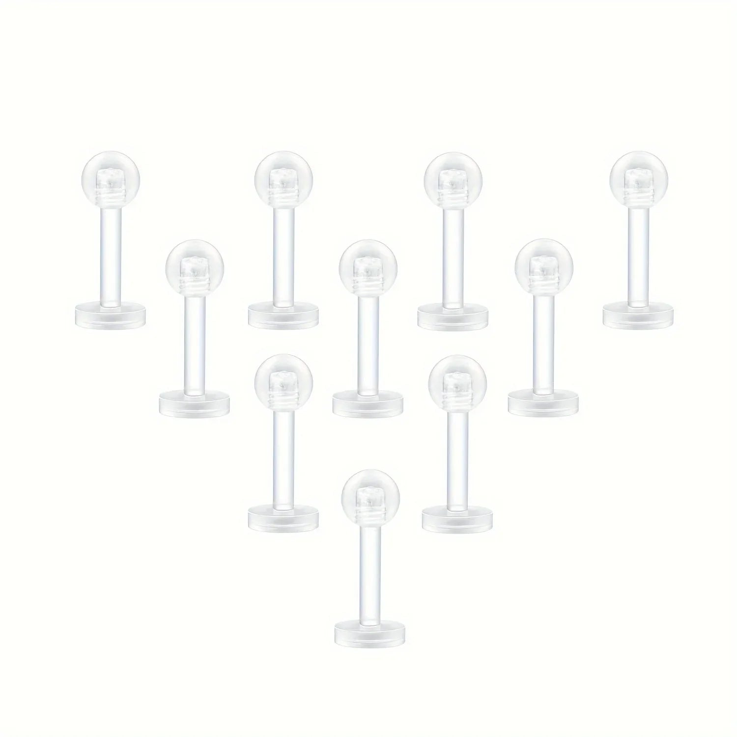 10~20pcs/Set Transparent Acrylic Bioflex Tragus Retainer Lip Studs Ear Helix Earring 6mm 8mm 10mm 12mm Body Piercing Jewelry