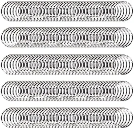 20/100pcs Stainless Steel Polished Key Ring Key Chain 25mm Round Flat Round Split Keychain Metal Blank Circle For DIY Findings