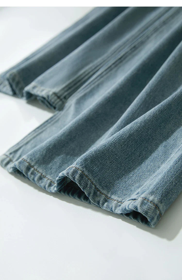 AMII Minimalist Blue Jeans Women 2025 Summer New Versatile Denim Wide Leg Pants Low Waist Thin Casual Loose Trousers  12542121