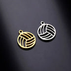 EUEAVAN 5pcs Mini Charms Stainless Steel Volleyball Charm for Bracelet Necklace Earrings DIY Jewelry Making Supplies Wholesale