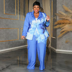 2 Piece Women Sets 2024 New Arrival Plus Size Autumn Winter Matching Two Pieces Sets Blazers Top Pants Suits Outfits Clothing