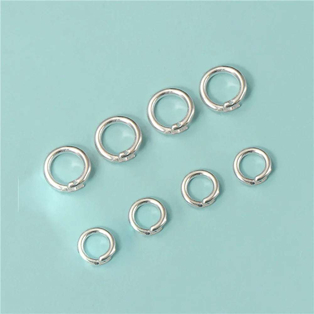 2pcs Authentic Real 925 Sterling Silver Open Jump Rings O Ring Connector for DIY Bracelet Necklace Earring Jewelry Craft Making