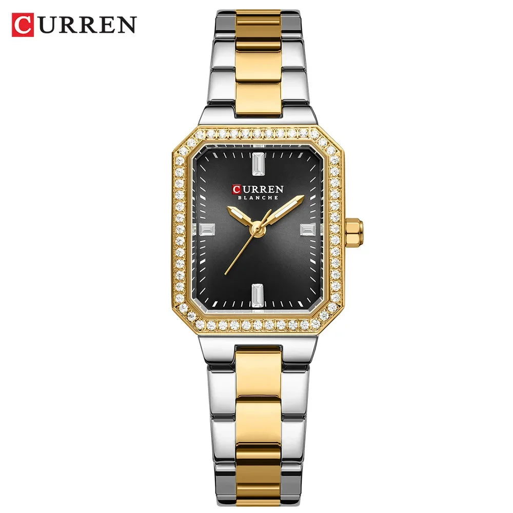 CURREN Women Watch Quartz Watch for Ladies Simple Elegant Dress Wristwatch Stainless Steel Bracelet