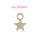 1PC Little Star Moon Snake Crystal Charms Pendant Helix Daith Earrings for Women Hanging Matching Piercing Lobe Tragus Jewelry