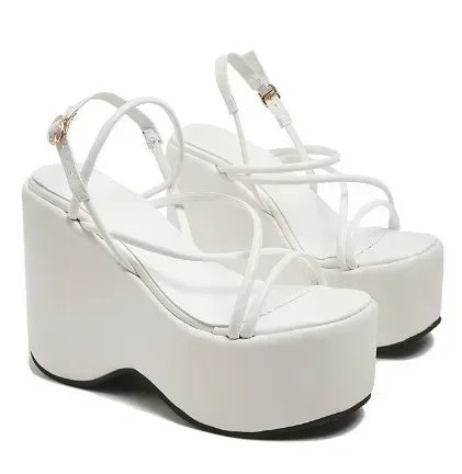 2025 Platform Brand Design Woman's Sexy Sandals Shoes Punk Wedges High Heels Comfy Leisure Woman Shoes Designer Sandalias