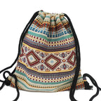 2025 Women Fabric Backpack Female Gypsy Bohemian Boho Chic Aztec Ibiza Tribal Ethnic Cottage Soft Brown Drawstring Rucksack Bags