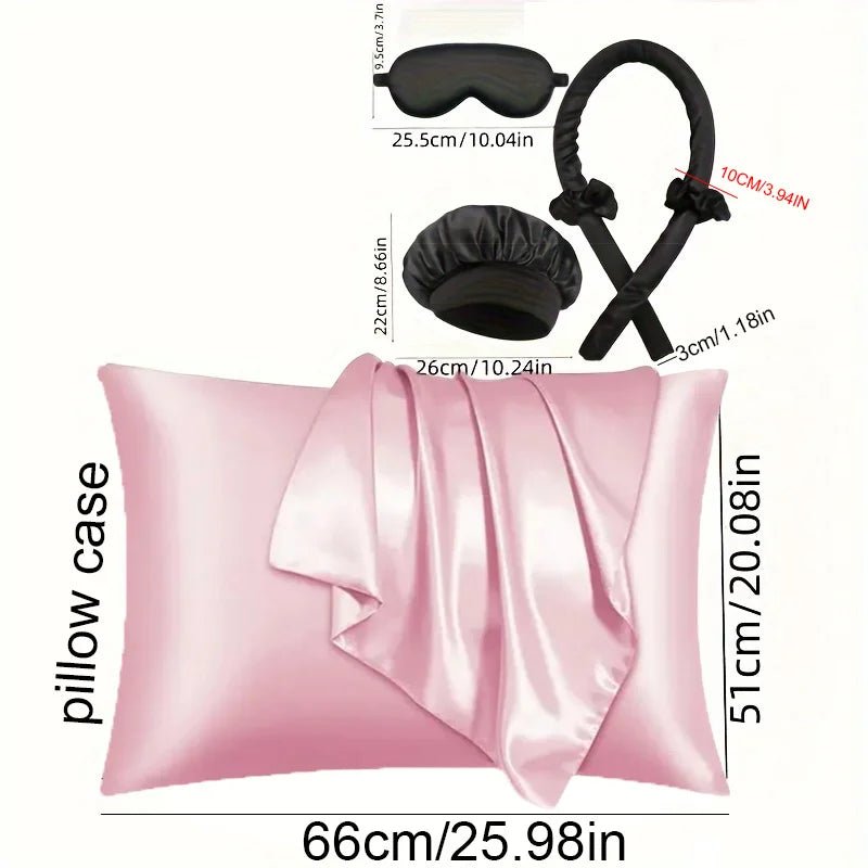 6-piece sleep styling set, no heat curling tool, women's overnight curling set.