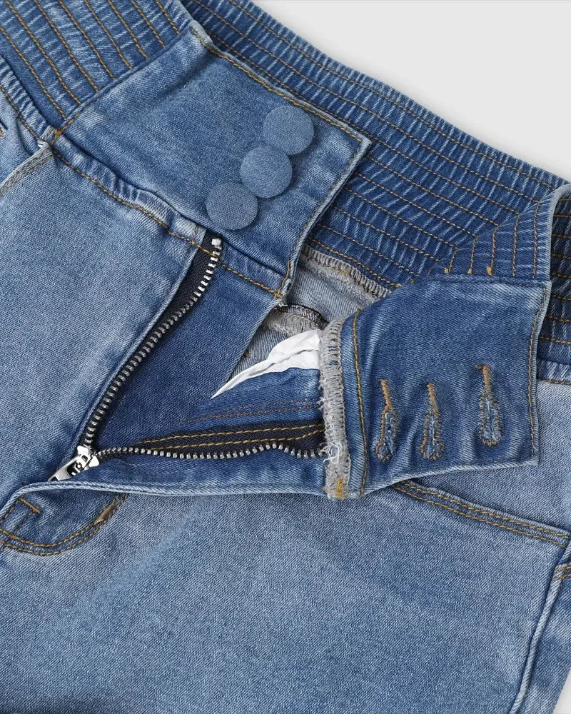 2025 Fashion Straight High Waist Jeans Women Elastic Skinny Denim Pants Y2K Trousers Shaping Butt Lift Slim-fit Jeans Black