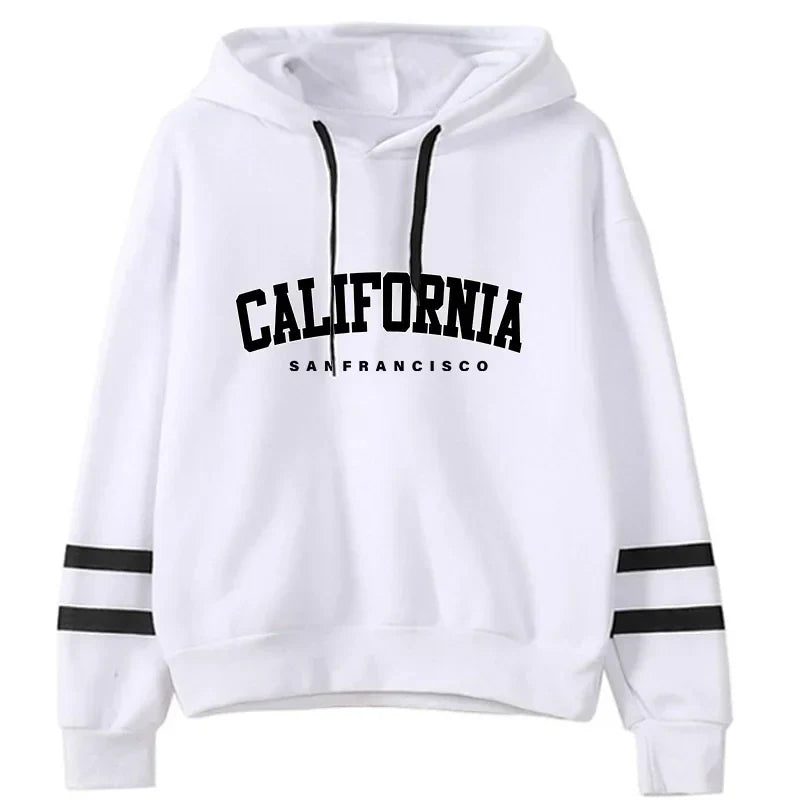 California Womens Tracksuit Casual Stripe Versatile Hooded Sweatshirt or Pants or Suit Simplicity Hot Sales Street Outfits S-3XL