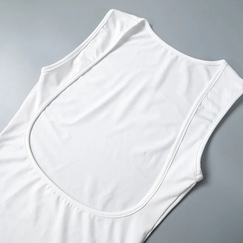 Elegant Sleeveless Backless Slim Fit Mini Dress Women Chic Round Collar A-line Short Dress 2025 Ruffle Edge Casual Dresses