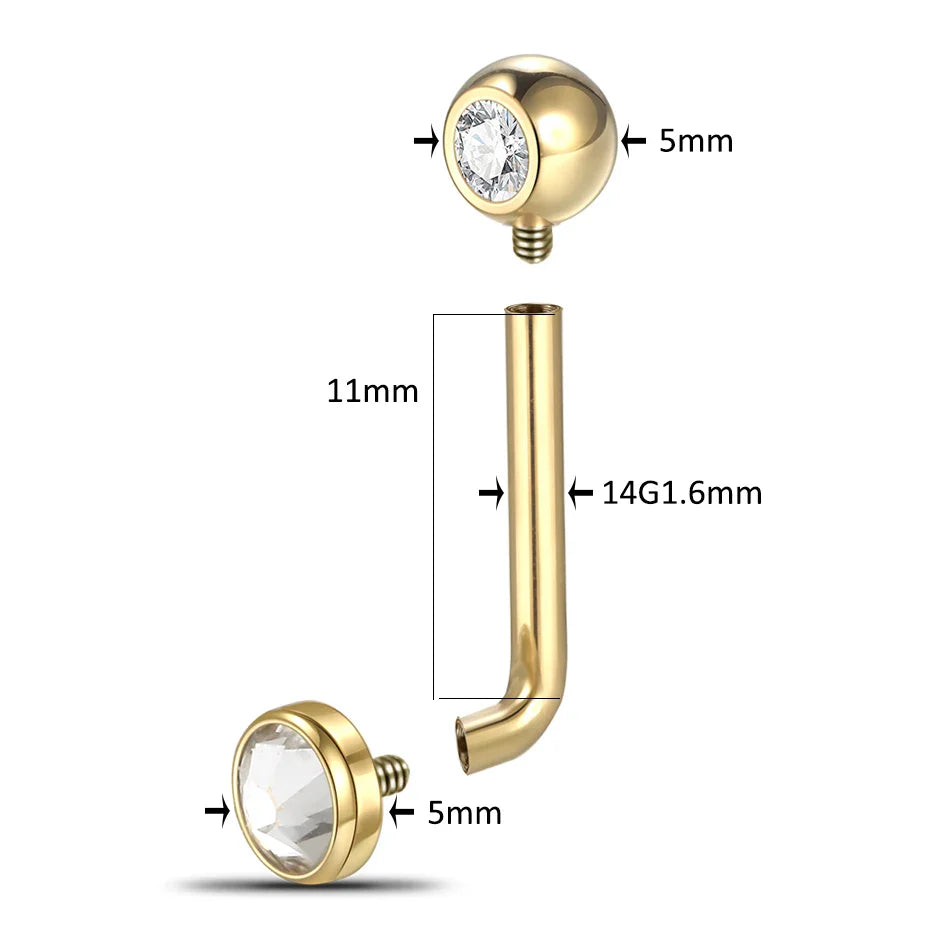 1PC Titanium Christina Piercing Flower Vertical Hood Intimate Piercing Gold Color Sexy Belly Rings Surface Jewelry for Men Women