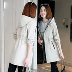 Double-Sided Trench Coat Women 2023New Fashion Spring Autumn Clothes Hooded Mid-Length Windbreakers Female Outerwear Casual Tops