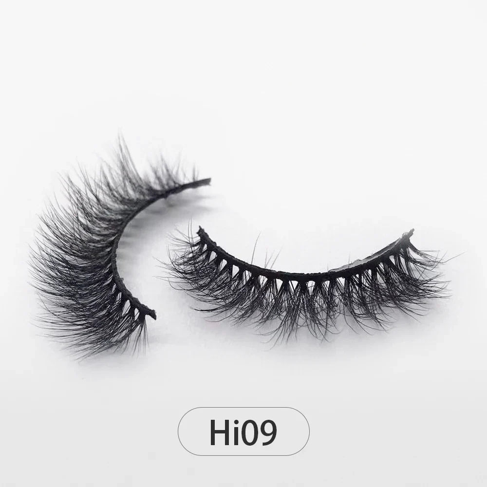 Dropshipping Reuseable Natural Long 12-15mm 3D Faux Mink Lashes Fluffy Volume False Eyelashes Cruelty Free Wispy Makeup Lashes