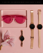 HANNAH MARTIN Brand Classic Women Quartz Watch 36mm Rose Gold Stainless Steel Mesh Strap Japanese Movement Girl Gift Wrist Watch