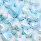10pcs 15x17mm Macarons ABS Spacer Beads Gradients Heart Acrylic Beads For Diy Jewelry Making Bracelet Necklace Earrings Pendant